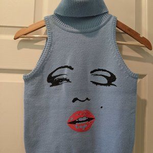 SOLD - Cheeky Vintage Sleeveless Turtleneck